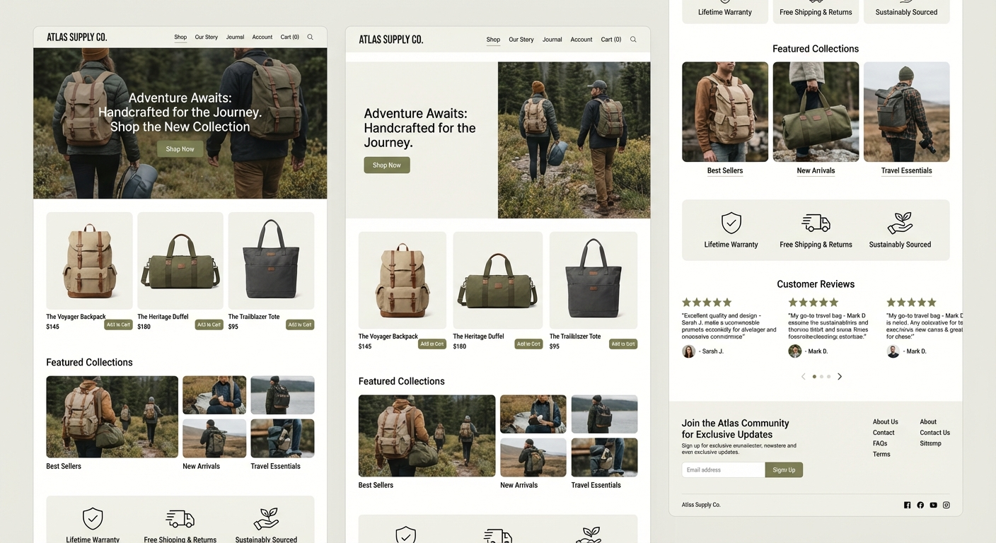Example ecommerce website