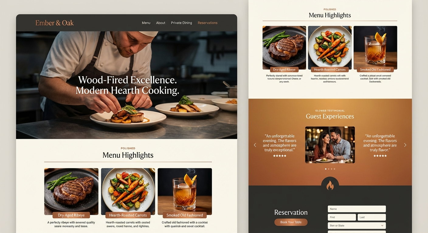 Example restaurant website