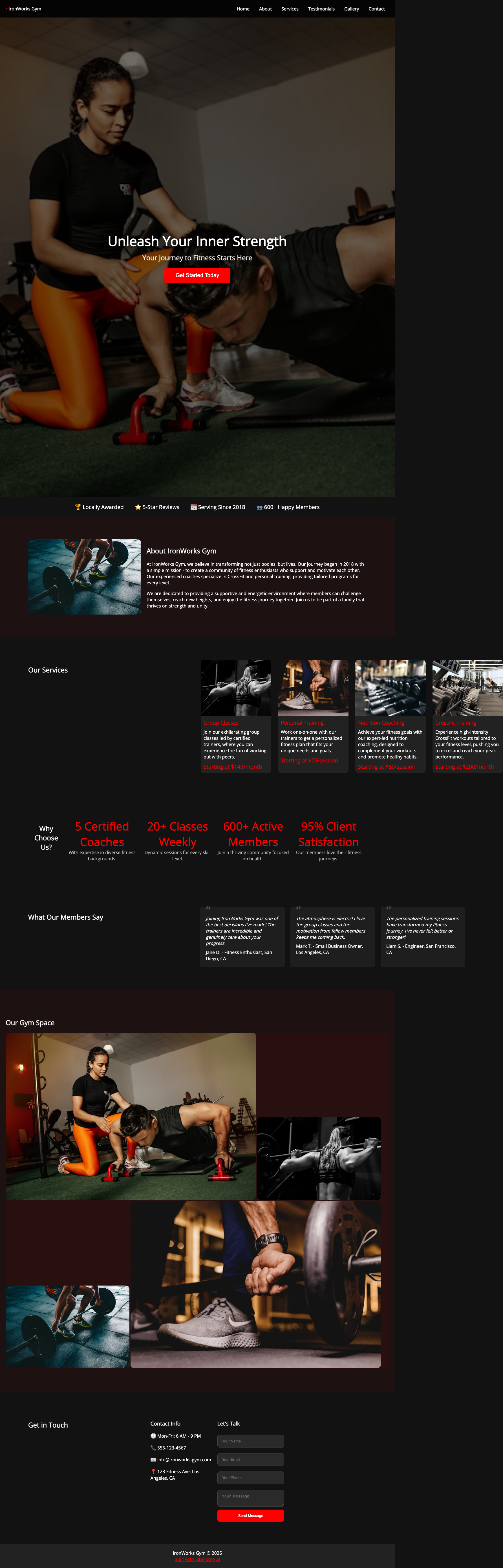 Example tattoo studio website